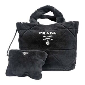 Prada Mouton Tote Bag Black